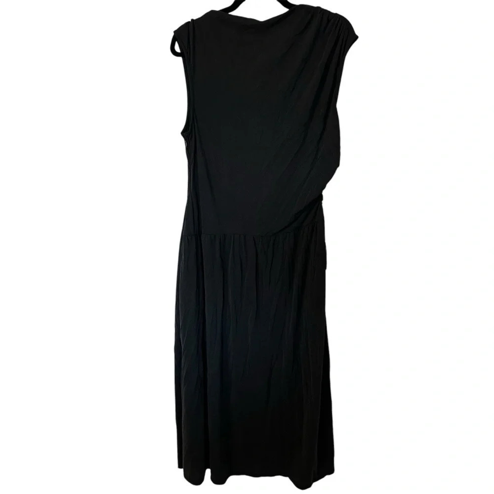 Luxely at Nordstrom Women’s River Black Cap Sleeve Draped Top Dress Sz XL NWT